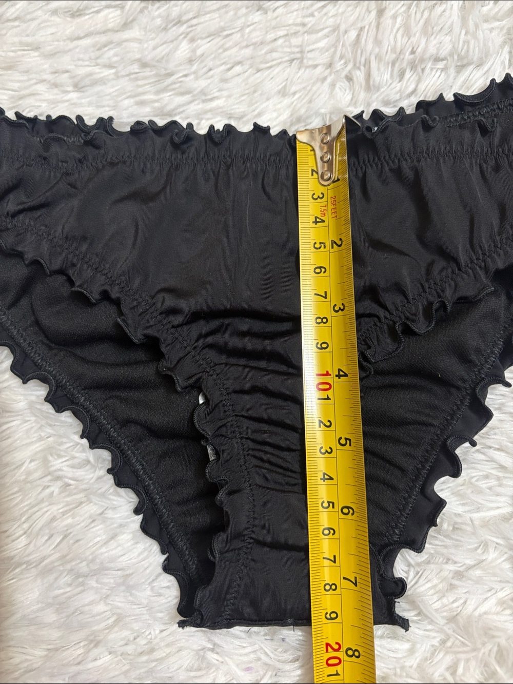 NWT Shade & Shore Black Ruffle Trim Low Rise Cheeky Scrunch Butt Swim Bottoms XS - Picture 11 of 11